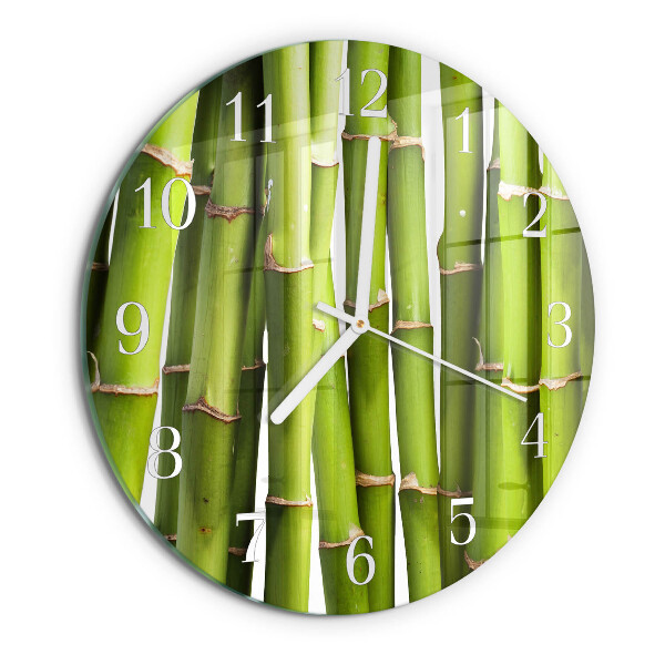 Glas wanduhr Bambus