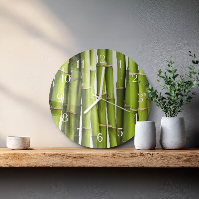 Glas wanduhr Bambus