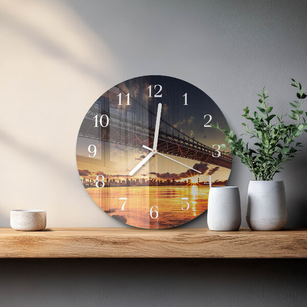 Glas wanduhr Bridge River