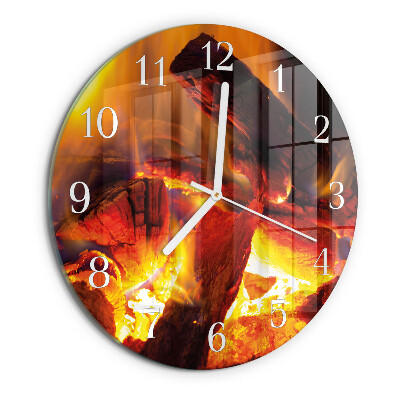 Glas wanduhr Feuer