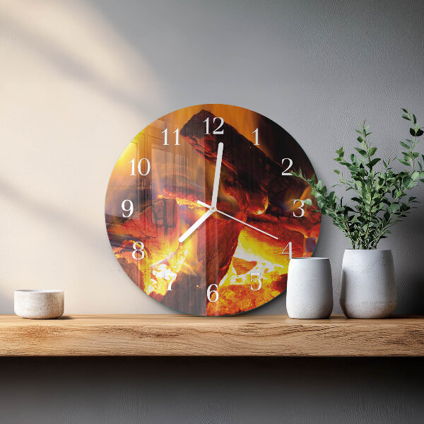 Glas wanduhr Feuer