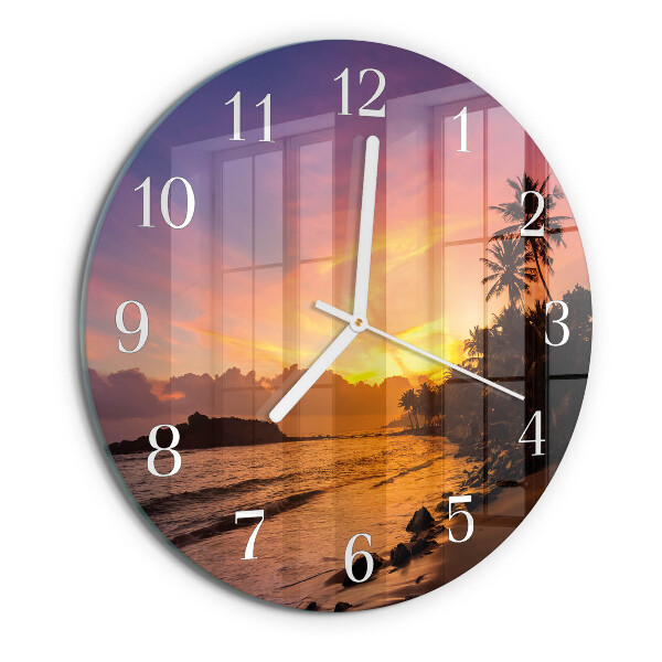 Glas wanduhr Sonnenuntergang