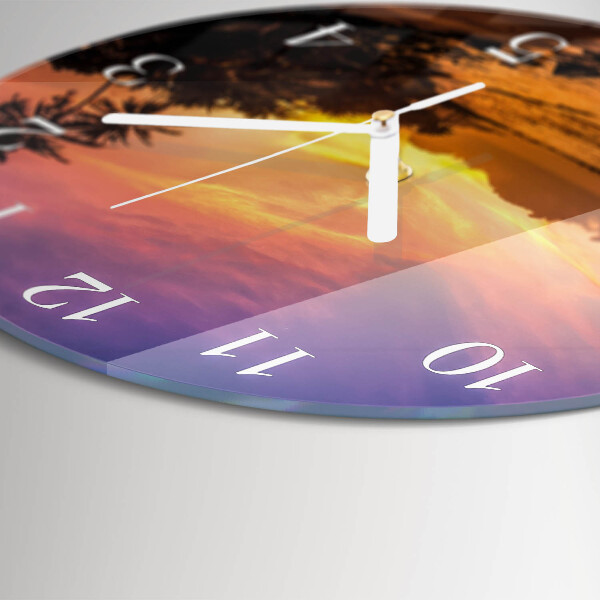 Glas wanduhr Sonnenuntergang