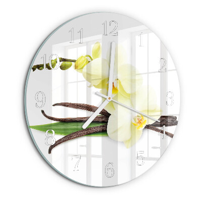 Glas wanduhr Vanilleorchidee