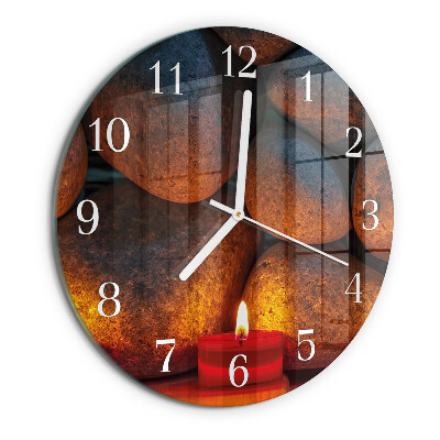 Glas wanduhr Steine