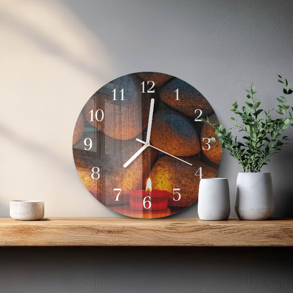 Glas wanduhr Steine