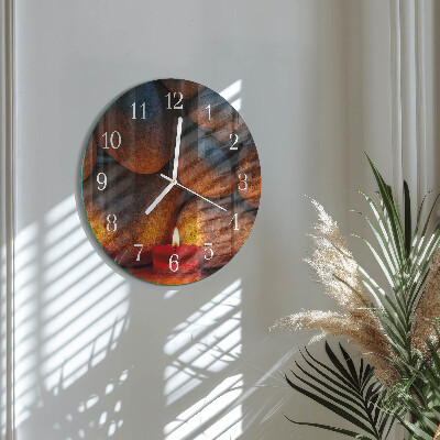 Glas wanduhr Steine