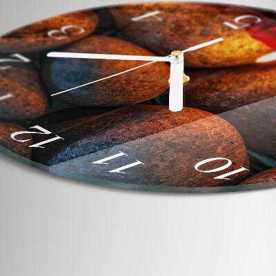 Glas wanduhr Steine