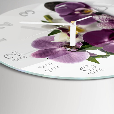 Glas wanduhr Orchidee