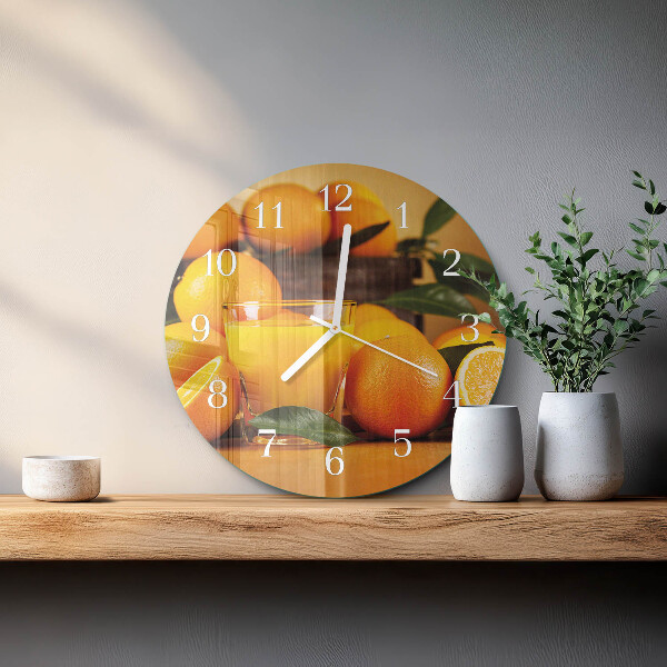 Glas wanduhr Orangen