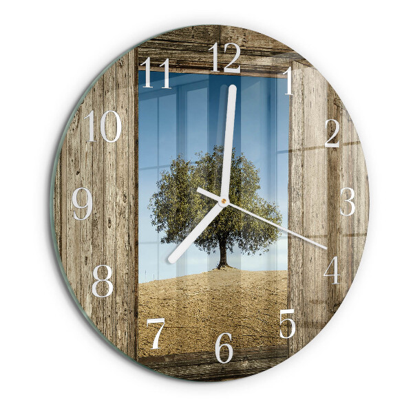 Glas wanduhr Baum