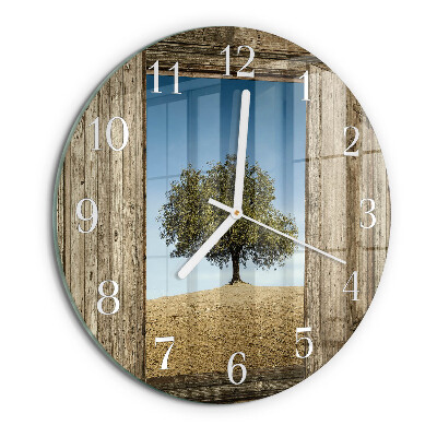 Glas wanduhr Baum