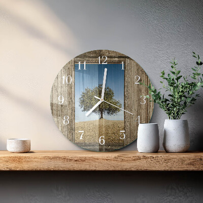 Glas wanduhr Baum