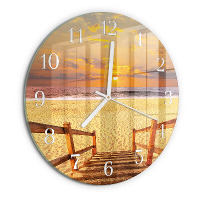 Glas wanduhr Strandbrücke