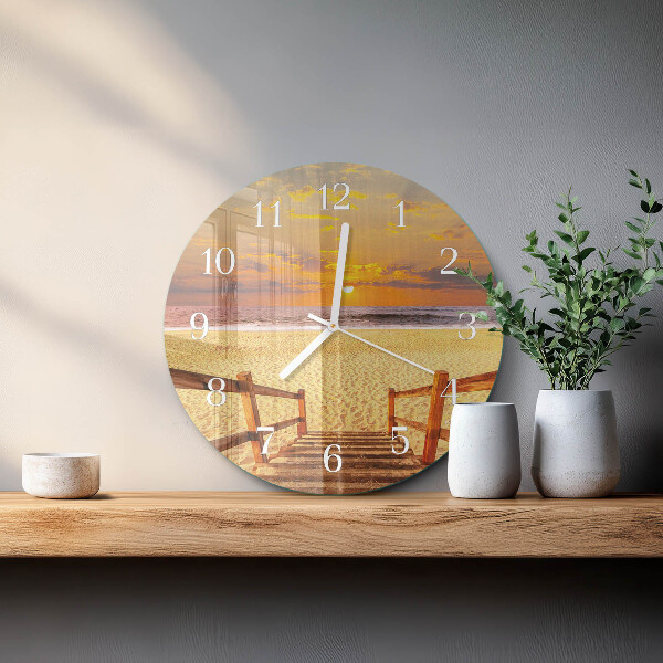 Glas wanduhr Strandbrücke