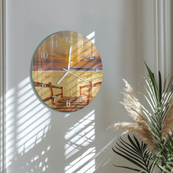 Glas wanduhr Strandbrücke