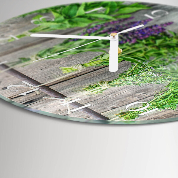 Glas wanduhr Kräuter