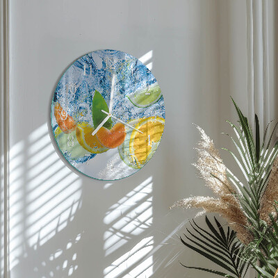 Glas wanduhr Zitruspflanze