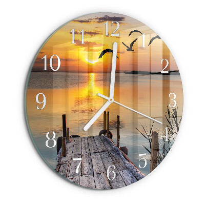 Glas wanduhr Bridge Lake