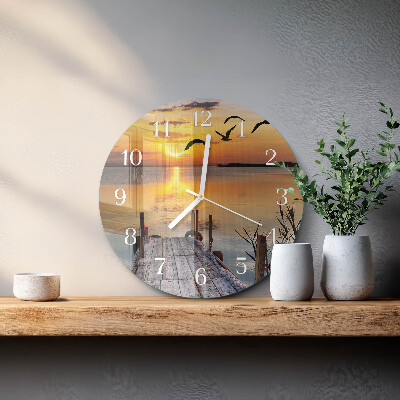 Glas wanduhr Bridge Lake