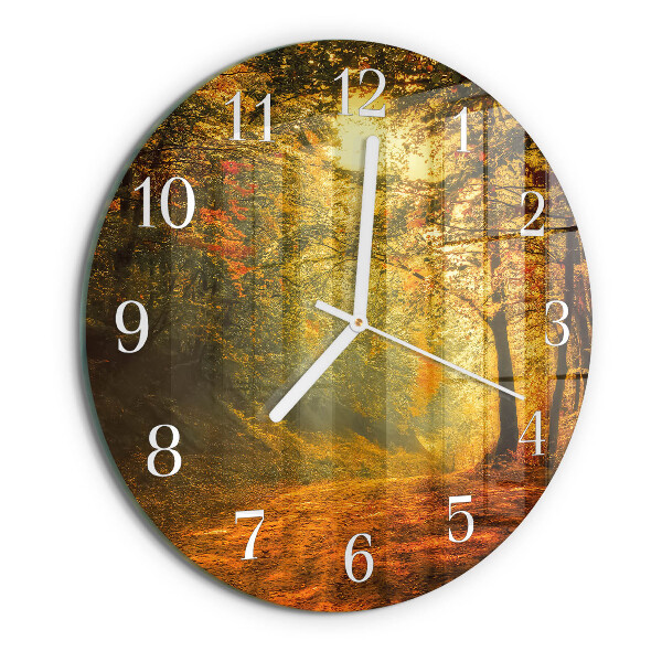 Glas wanduhr Herbst im Wald