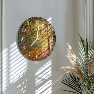 Glas wanduhr Herbst im Wald