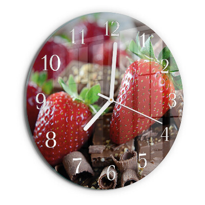 Glas wanduhr Erdbeeren