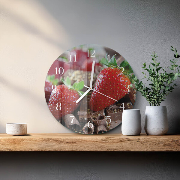 Glas wanduhr Erdbeeren