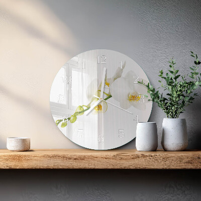 Glas wanduhr Orchidee