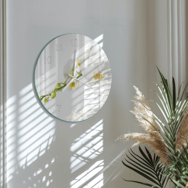 Glas wanduhr Orchidee