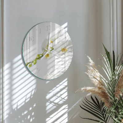 Glas wanduhr Orchidee