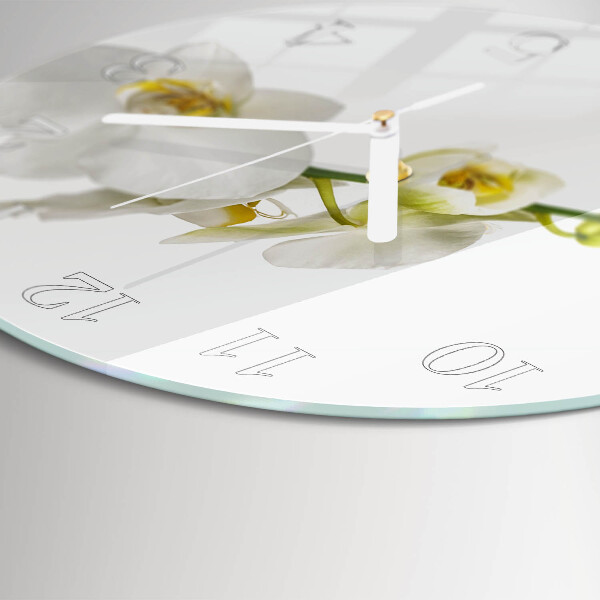 Glas wanduhr Orchidee