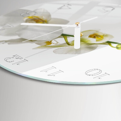 Glas wanduhr Orchidee