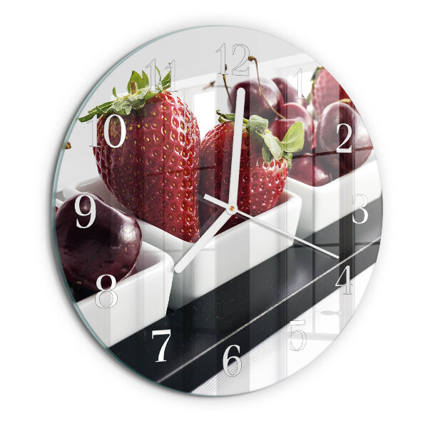 Glas wanduhr Erdbeeren