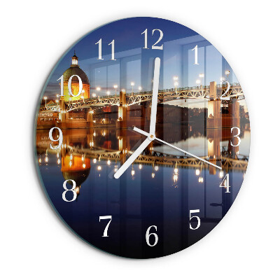 Glas wanduhr Flussbrücke