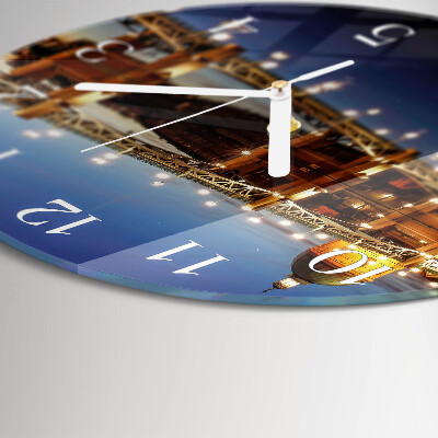 Glas wanduhr Flussbrücke