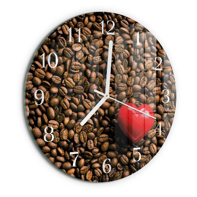 Glas wanduhr Kaffeebohnen