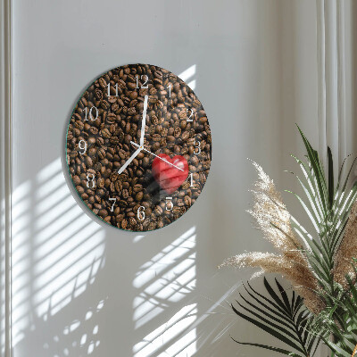 Glas wanduhr Kaffeebohnen