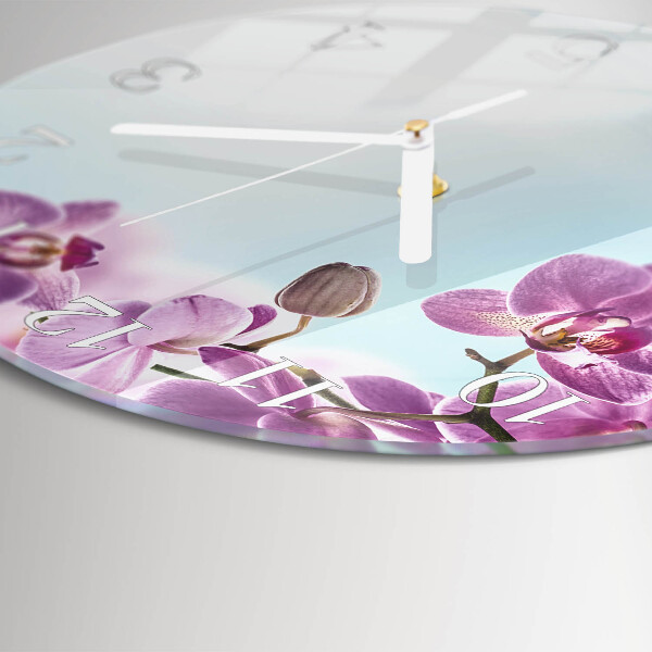 Glas wanduhr Orchidee