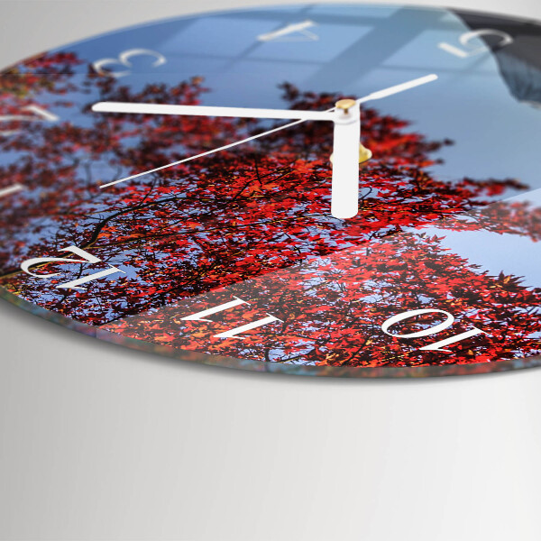 Glas wanduhr Bergblätter