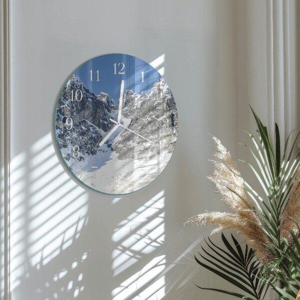 Glas wanduhr Berge Winter