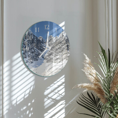 Glas wanduhr Berge Winter