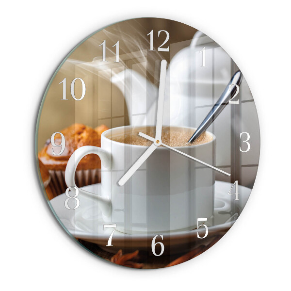 Glas wanduhr Tasse