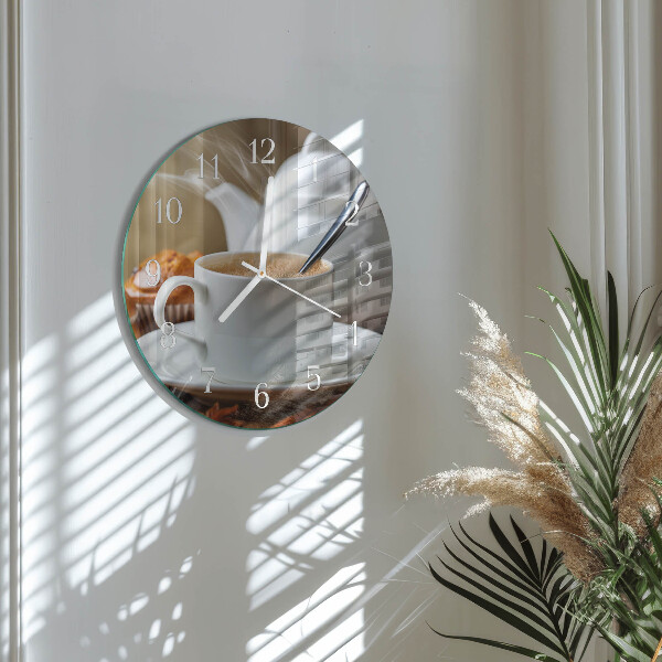 Glas wanduhr Tasse