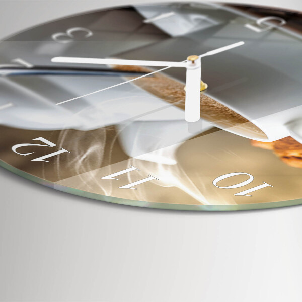 Glas wanduhr Tasse