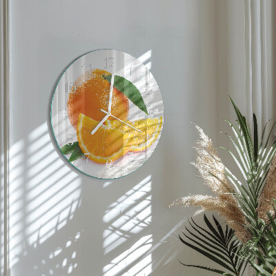 Glas wanduhr Orangen