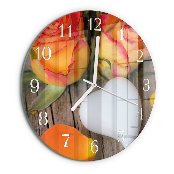 Glas wanduhr Herz