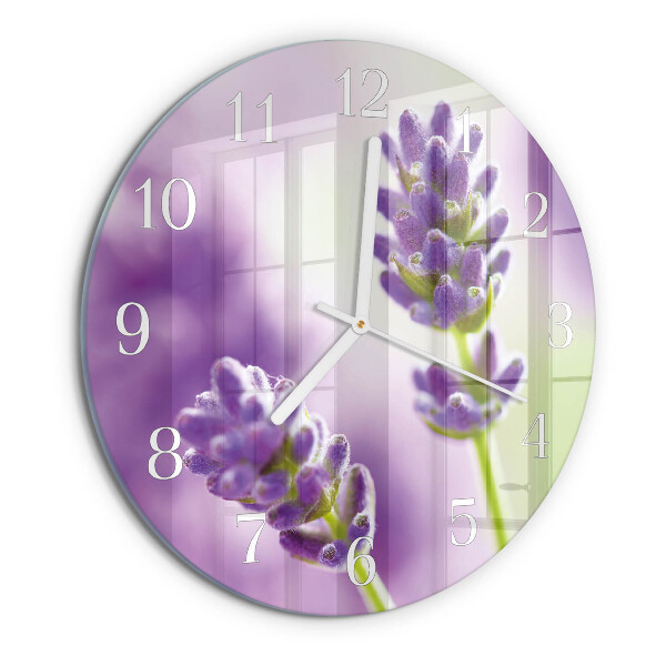 Glas wanduhr Lavendel