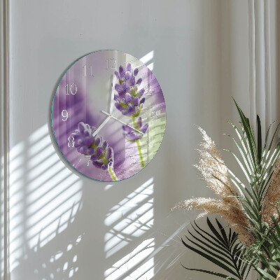 Glas wanduhr Lavendel