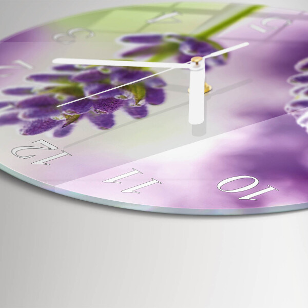 Glas wanduhr Lavendel